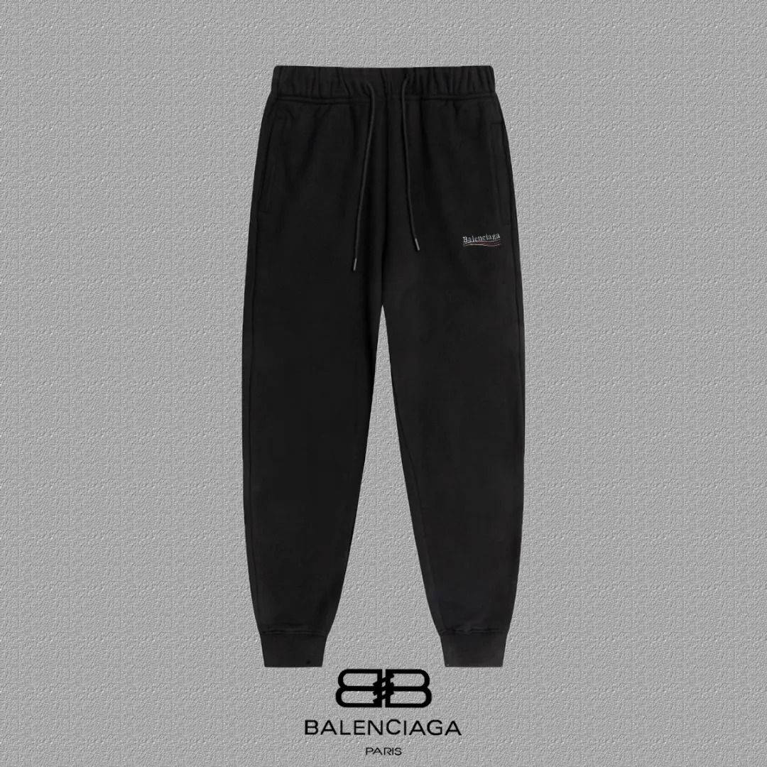 ✨🔥 [balenciaga] Paris Coca-Cola Classic sweatpants Hot Sale customized 460g active version of pure cotton fabric using three-dimensional embroidery technology, three-dimensional clearly visible, comfortable and textured fabric trousers Sizes: S-XL Color: black